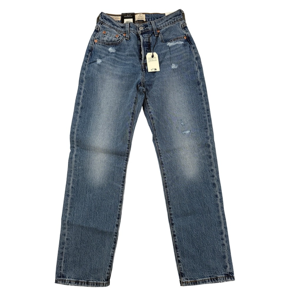 Levis Premium 501 Curve Women's Size 27x30 High Rise Straight Distressed Jeans